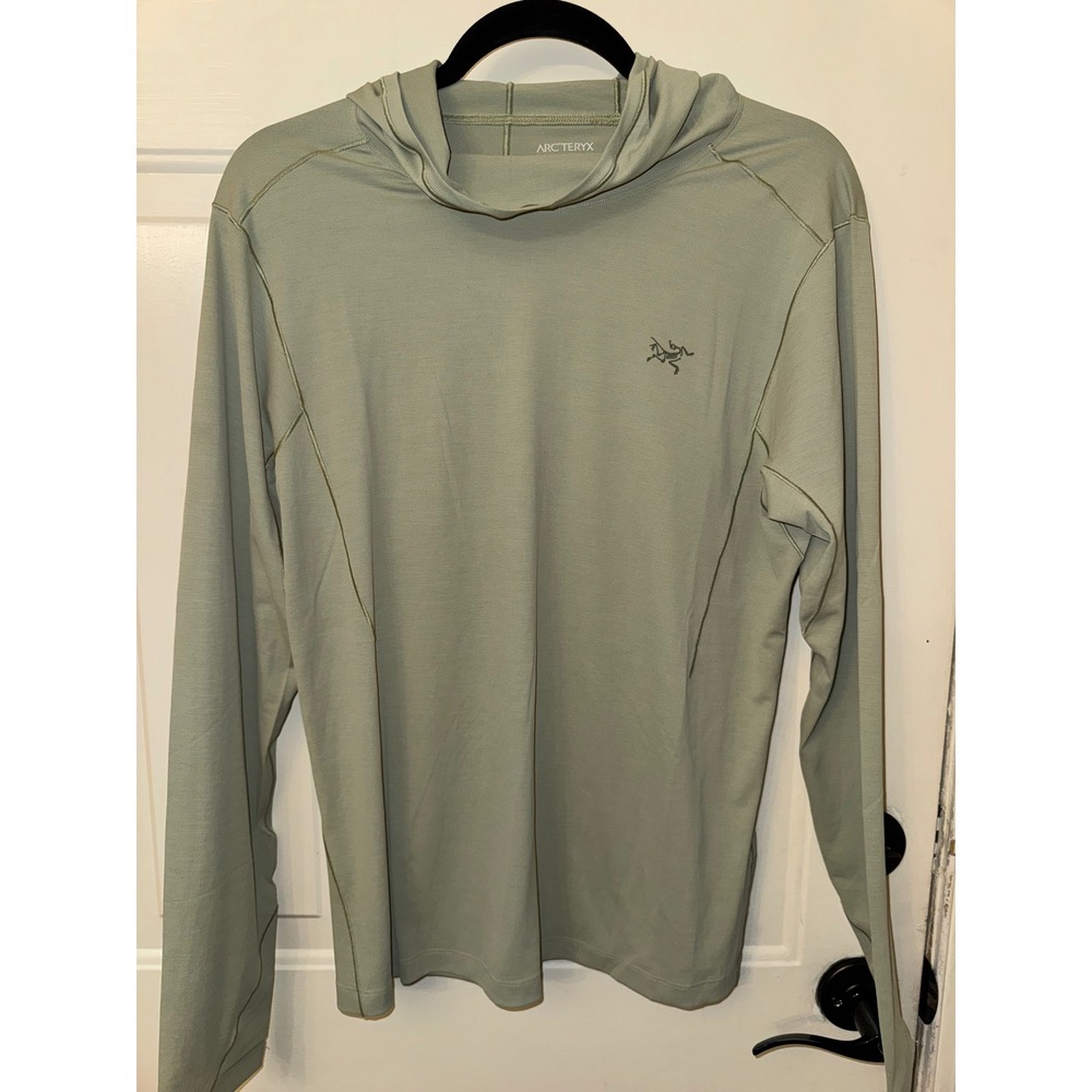 Arcteryx Phasic Sun Hoody Womens Large Green Hiking Performance Hooded Shirt